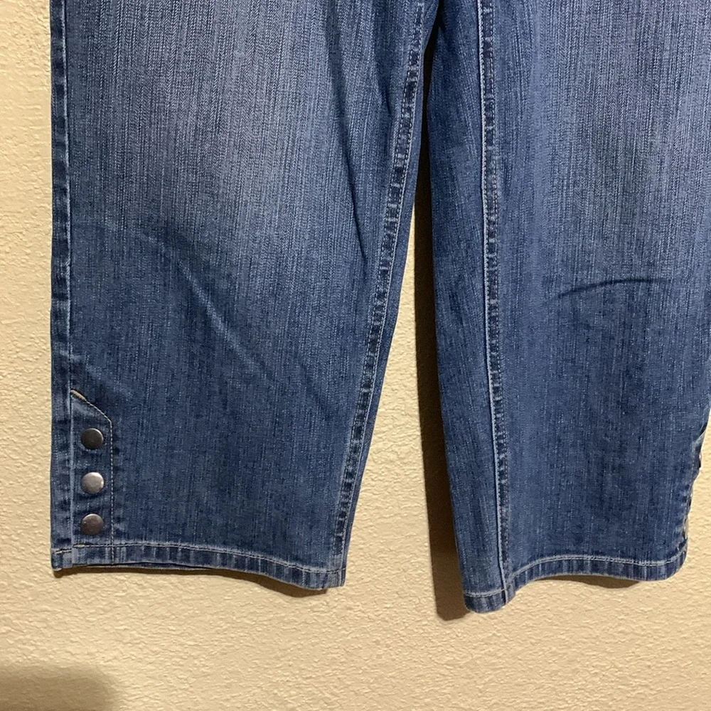 Talbots Jeans Capris Pants 10 Blue Stretch 4-Pockets Cotton Spandex - Picture 2 of 12